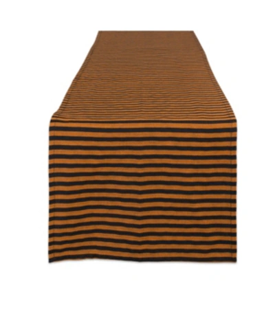 Design Imports Witchy Stripe Table Runner In Orange