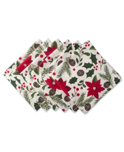 Design Imports Woodland Christmas Napkin Set In Green