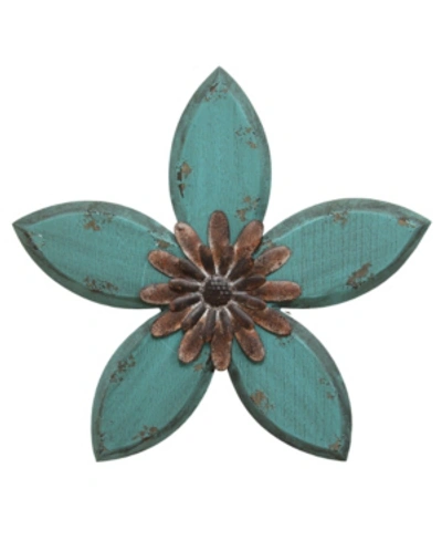 Stratton Home Decor Antique Flower Wall Decor In Teal,red