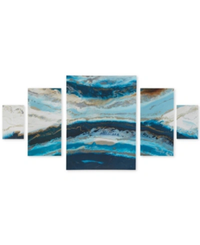 Jla Home Midnight Tide Blue 5-pc. Gel-coated Canvas Print Set