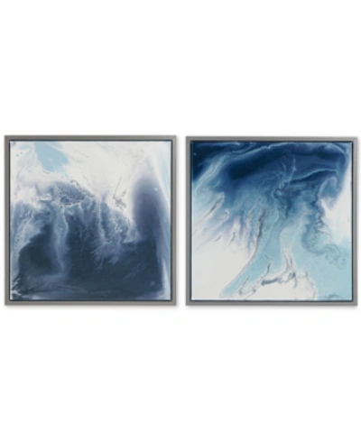 Jla Home Blue Lagoon 2-pc. Framed Gel-coated Canvas Print Set