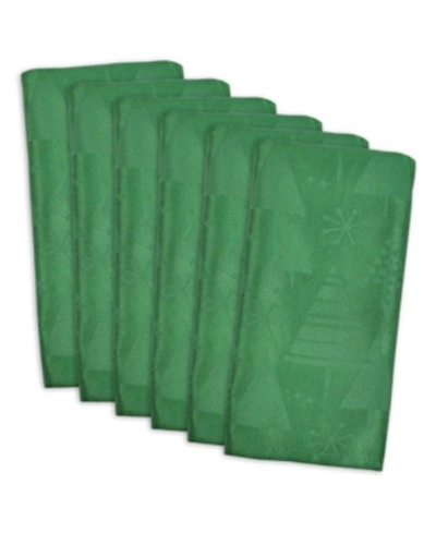 Design Imports Holiday Trees Napkin, Set Of 6 In Green