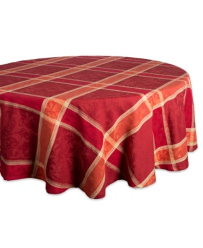 Design Imports Harvest Wheat Jacquard Tablecloth In Orange