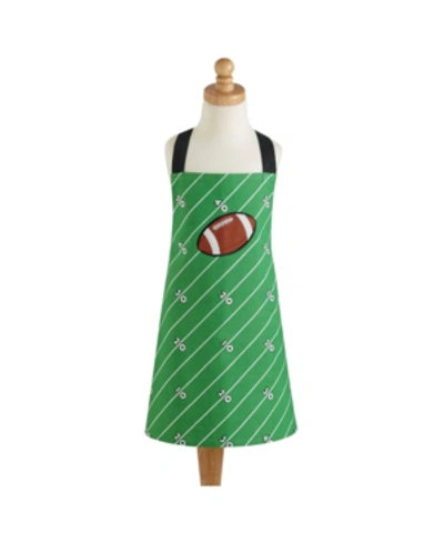 Design Imports Football Field Child Apron In Green