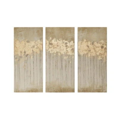 Jla Home Sandy Forest 3-pc. Gel/foil-embellished Canvas Print Set In Taupe