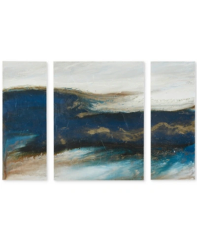 Jla Home Rolling Waves Canvas Print Set In Blue