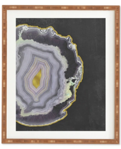 Deny Designs Emanuela Carratoni Black And Gold Agate Bamboo Framed Wall Art In Multi