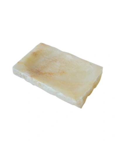 Ab Home Onyx Stone Tray In Cream