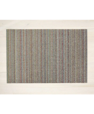 Chilewich Skinny Stripe Shag Utility -24" X 36" In Shadow