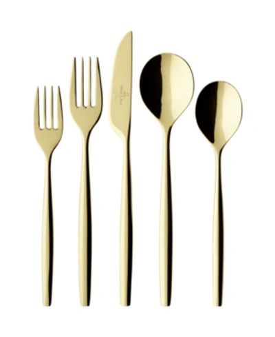 Villeroy & Boch Metro Chic Dor Flatware 5 Piece Place Setting In Gold