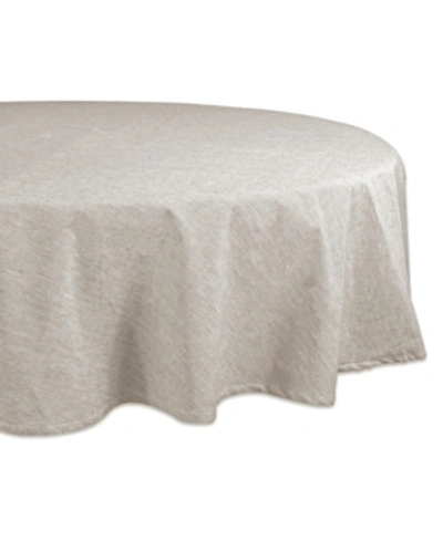 Design Imports Solid Chambray Tablecloth 70" Round In Natural