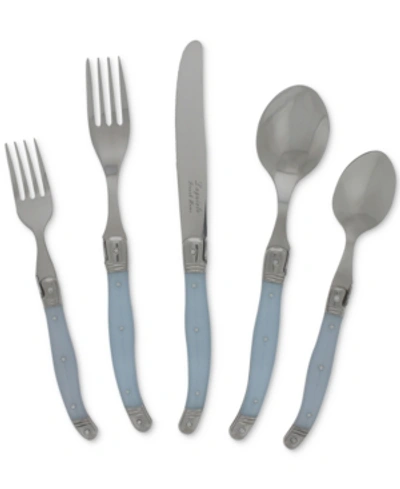 French Home Laguiole 20 Piece Stainless Steel Flatware Set, Service For 4 In Ice Blue