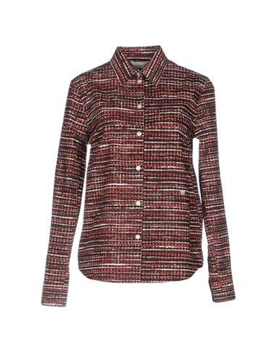 Wood Wood Patterned Shirts & Blouses In Maroon