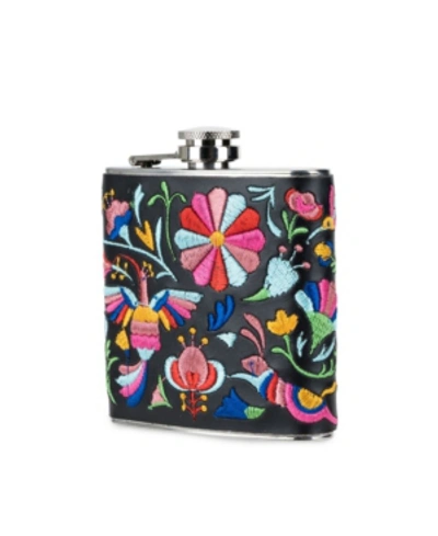 Blush Embroidery Flask In Multi