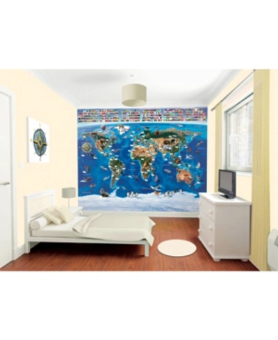 Brewster Home Fashions Map Of The World Wall Mural