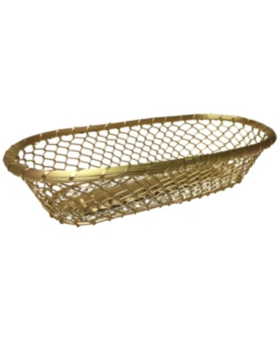 St. Croix Kindwer Gilded 17" Chain-link Metal Bread Basket In Gold