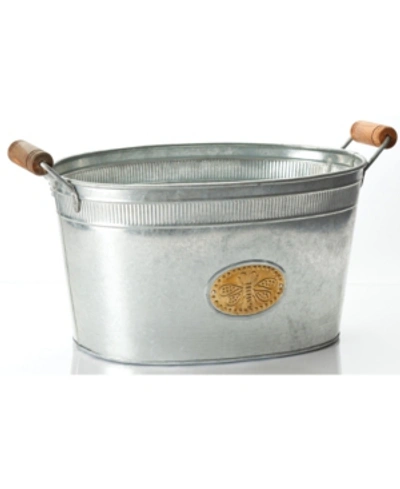 St. Croix Kindwer Galvanized Bumblebee Oval Tub In Silver