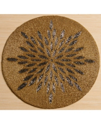 St. Croix Kindwer Glass Beaded Sunburst Placemat In Gold