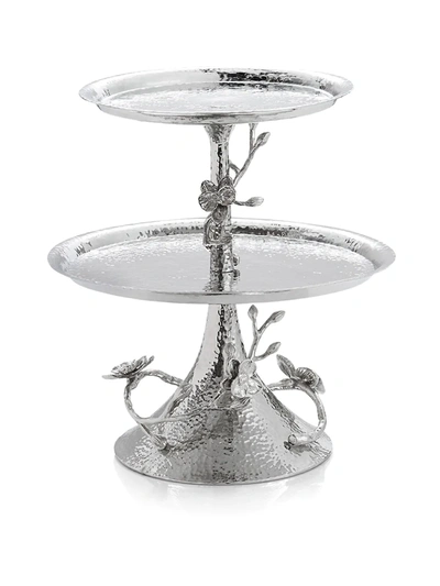Michael Aram White Orchid Two-tier Etagere In Silver