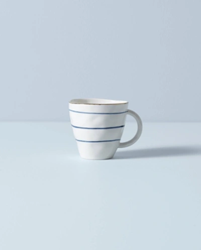 Lenox Blue Bay Desseret Mug Stripe In White And Blue