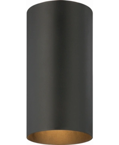 Volume Lighting 1-light Flush Mount Cylinder Ceiling Fixture In Black