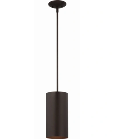 Volume Lighting 1-light Cylinder Mini Pendant In Bronze