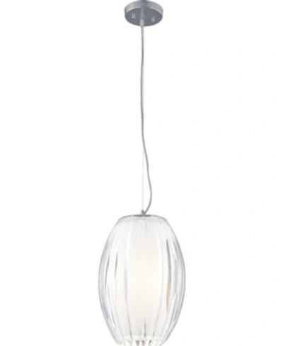Volume Lighting 1-light White Acrylic Flower Bud Hanging Pendant In Silver