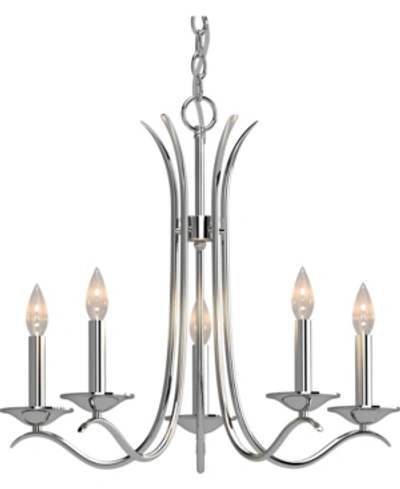 Volume Lighting Alesia 5-light Hanging Chandelier In Silver