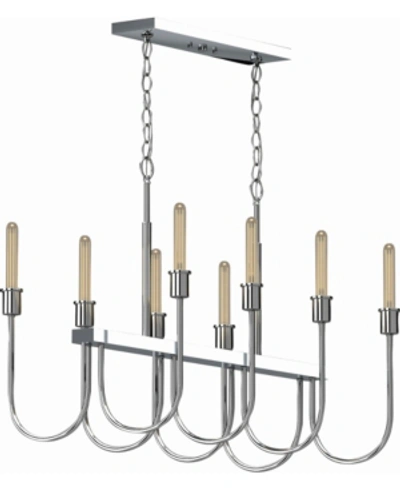 Volume Lighting Concord 8-light Hanging Linear Island Chandelier In Silver