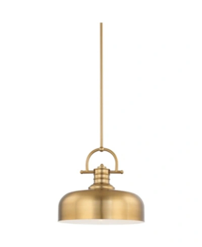 Volume Lighting 1-light Integrated Led Downrod Bowl Pendant In Brass