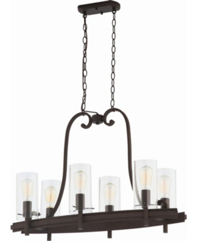 Volume Lighting Regina 6-light Hanging Linear Island Chandelier In Bronze