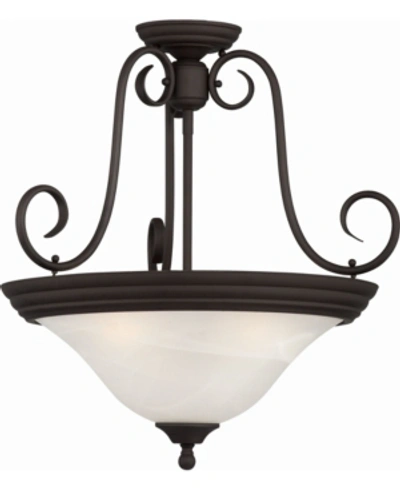 Volume Lighting Troy 3-light Convertible Hanging Pendant In Bronze