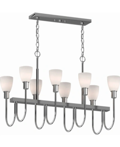 Volume Lighting Concord 8-light Hanging Linear Island Chandelier In Silver
