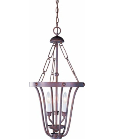 Volume Lighting Minster 3-light Candle-style Cage Hanging Mini Chandelier Pendant In Khaki