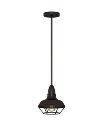 Volume Lighting 1-light Mini Downrod Pendant In Bronze