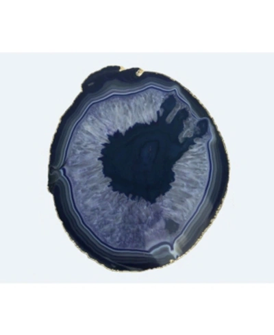 Nature's Decorations - Thick Large Agate Trivet In Purple