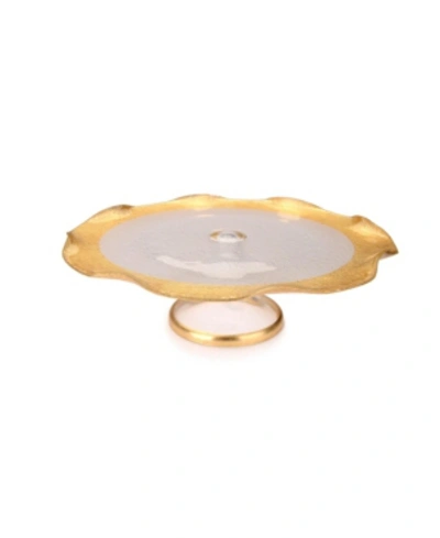 Classic Touch 8" Wavy Cake Stand In Gold