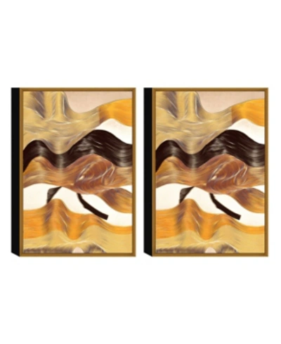 Chic Home Decor Regis 2 Piece Framed Canvas Wall Art Abstract Design -30" X 46" In Open Misce