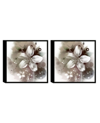 Chic Home Decor Magnolia 2 Piece Framed Canvas Wall Art Floral Design -23" X 46" In Open Misce