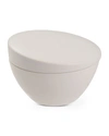 Nambe Orbit Stoneware Sugar Bowl In White