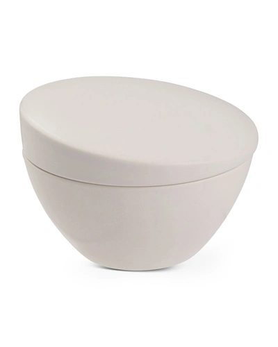 Nambe Orbit Stoneware Sugar Bowl In White