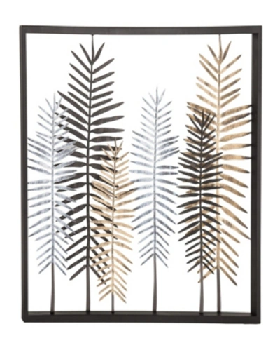 Rosemary Lane Modern Iron Framed Leaves Wall Decor In Multi