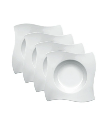 Villeroy & Boch New Wave Set/4 Rim Soup Bowl In White