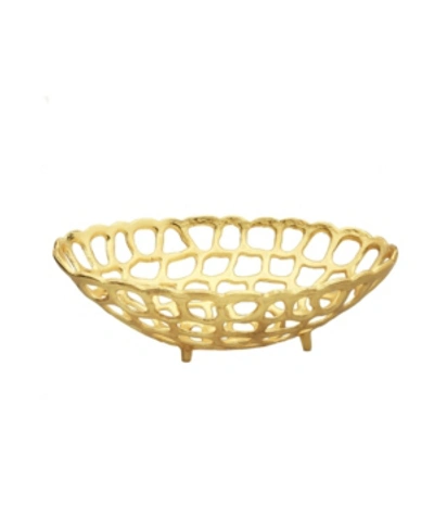Classic Touch Gold Oval Looped Bread Basket