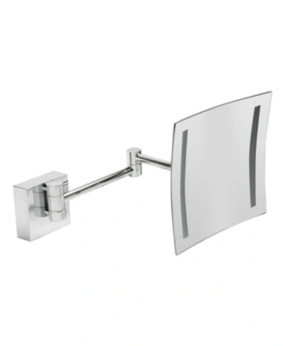 Alfi Brand Led-pc Polished Chrome Wall Mount Square 5x Magnifying Cosmetic Mirror With Light Bedding