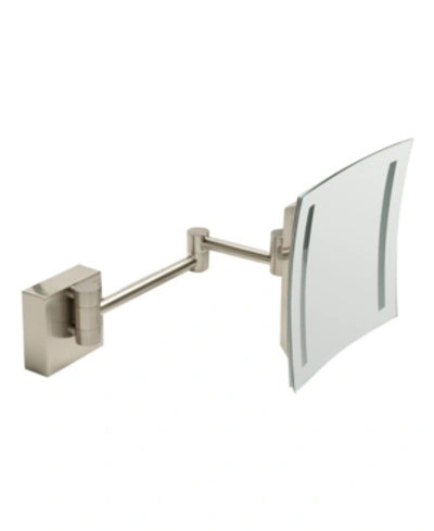 Alfi Brand Brushed Nickel Wall Mount Square 5x Magnifying Cosmetic Mirror With Light Bedding In Chrome