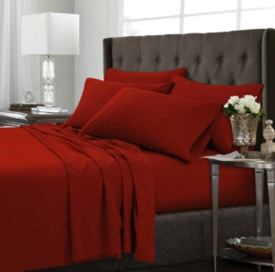 Tribeca Living Microfiber 120-gsm Extra Deep 6-piece Pocket Cal King Sheet Set Bedding In Chili Pepper Red