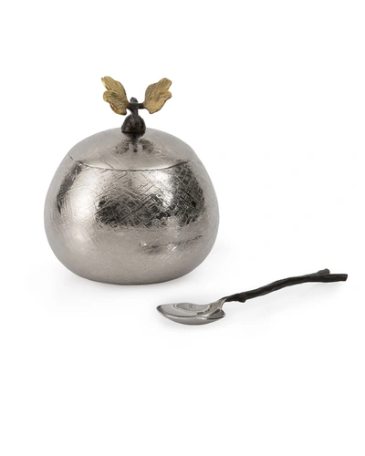 Michael Aram Butterfly Ginkgo Pot With Spoon In Silver