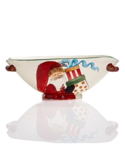 Vietri Old St. Nick Handled Oval Bowl In Multi