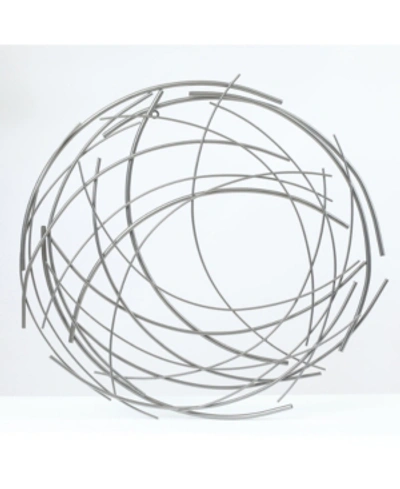 Luxen Home Abstract Iron Sticks Round Wall Decor In Silver